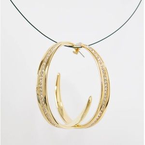 LPA Adelene Hoop Earrings Gold Plated and Crystal Embellished